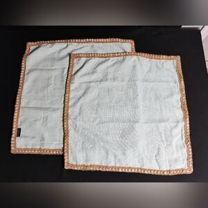 Phantoscope Pillowcase Covers -2 / 25"X25" Mint Color Burlap Trim